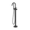 Kibi Circular Floor Mount Tub Filler With Hand Shower - Matte Black KTF301MB